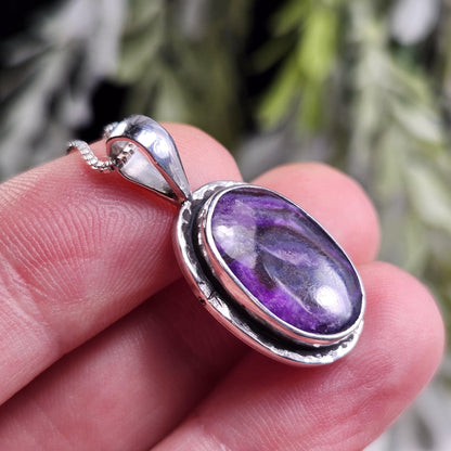 Sugilite Pendant, Sterling Silver
