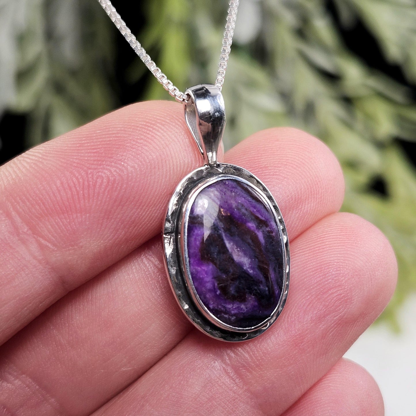 Sugilite Pendant, Sterling Silver