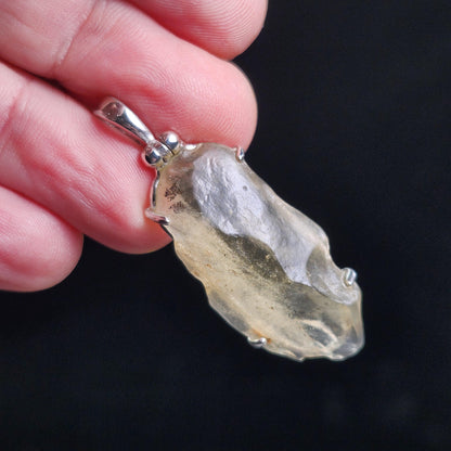 Libyan Desert Glass Pendant, Sterling Silver