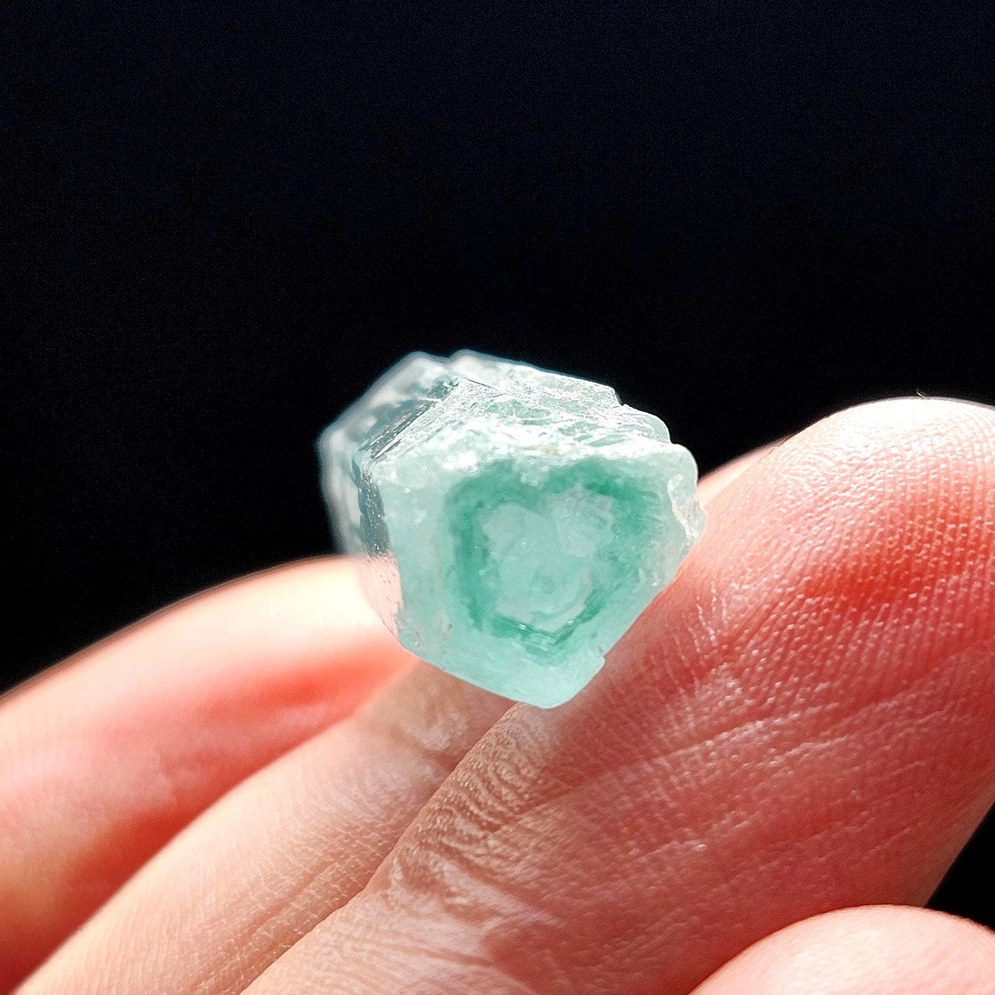 Phantom Aquamarine Crystal 3.8g, Aquamarine & Emerald Raw Specimen