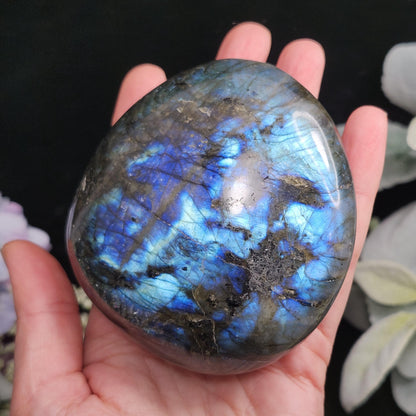 LARGE Labradorite Palm Stone 402g, Polished Labradorite Specimen, High Quality Labradorite Crystal