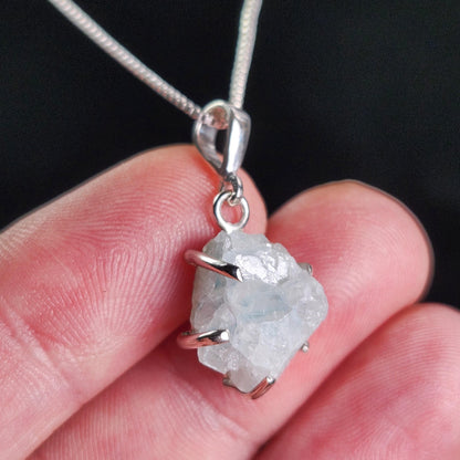 Blue Euclase Pendant, Sterling Silver Euclase Necklace, RARE Euclase Jewelry