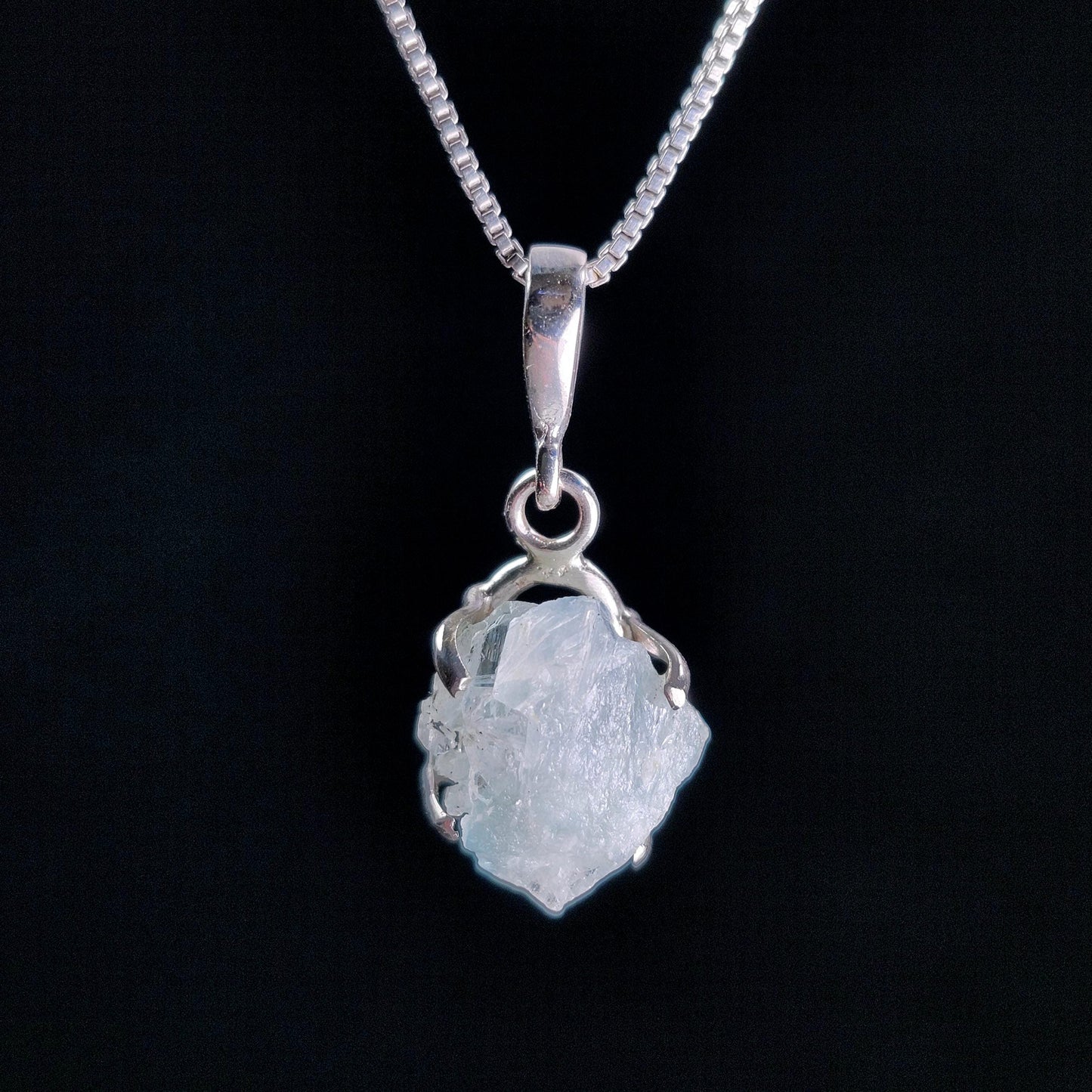 Blue Euclase Pendant, Sterling Silver