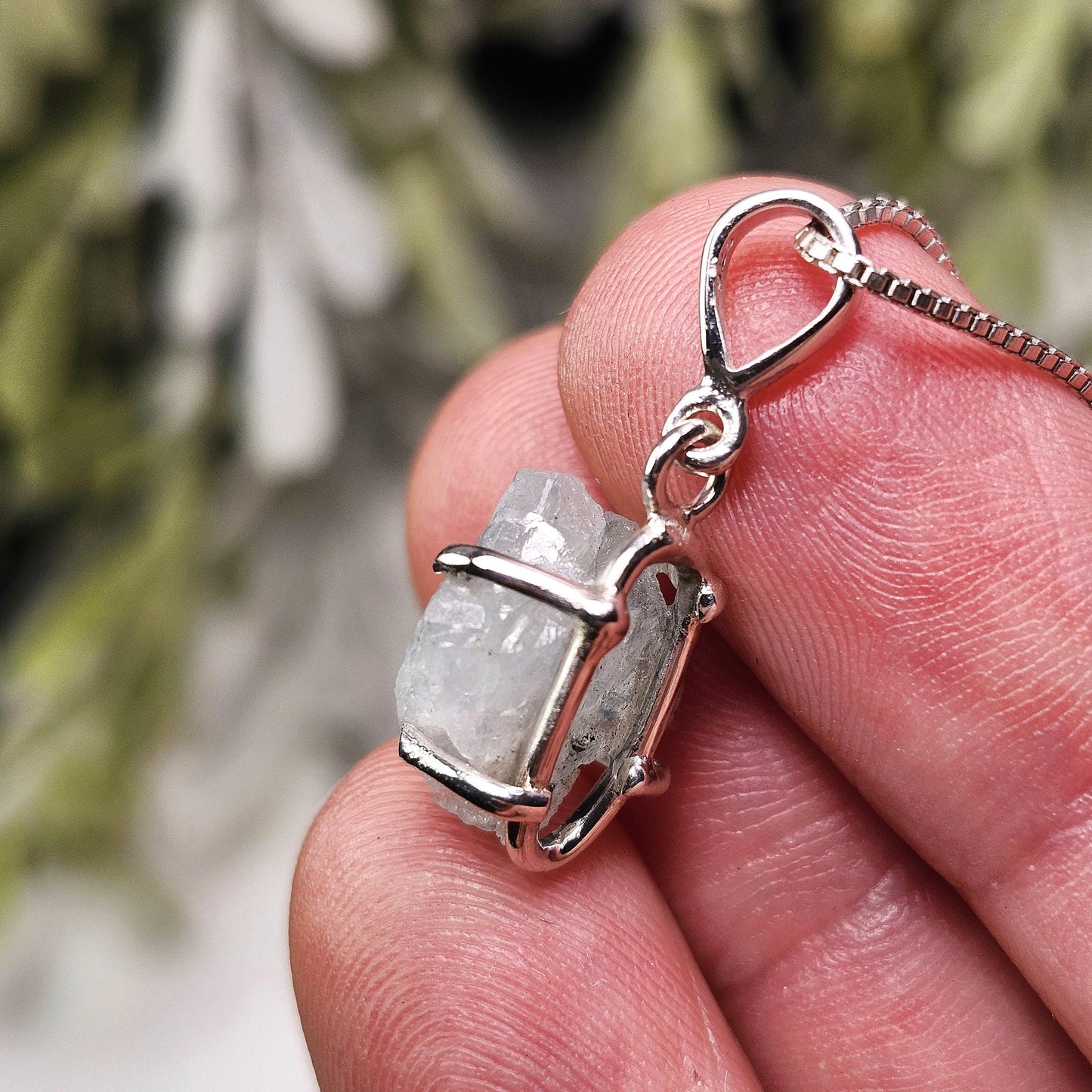 Blue Euclase Pendant, Sterling Silver