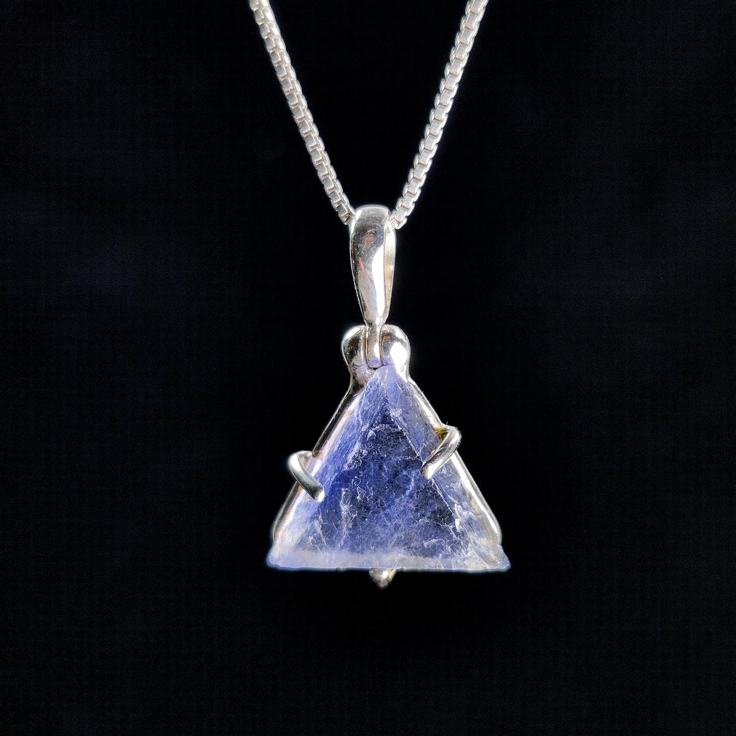 UV Bingham Blue Fluorite Pendant, Sterling Silver