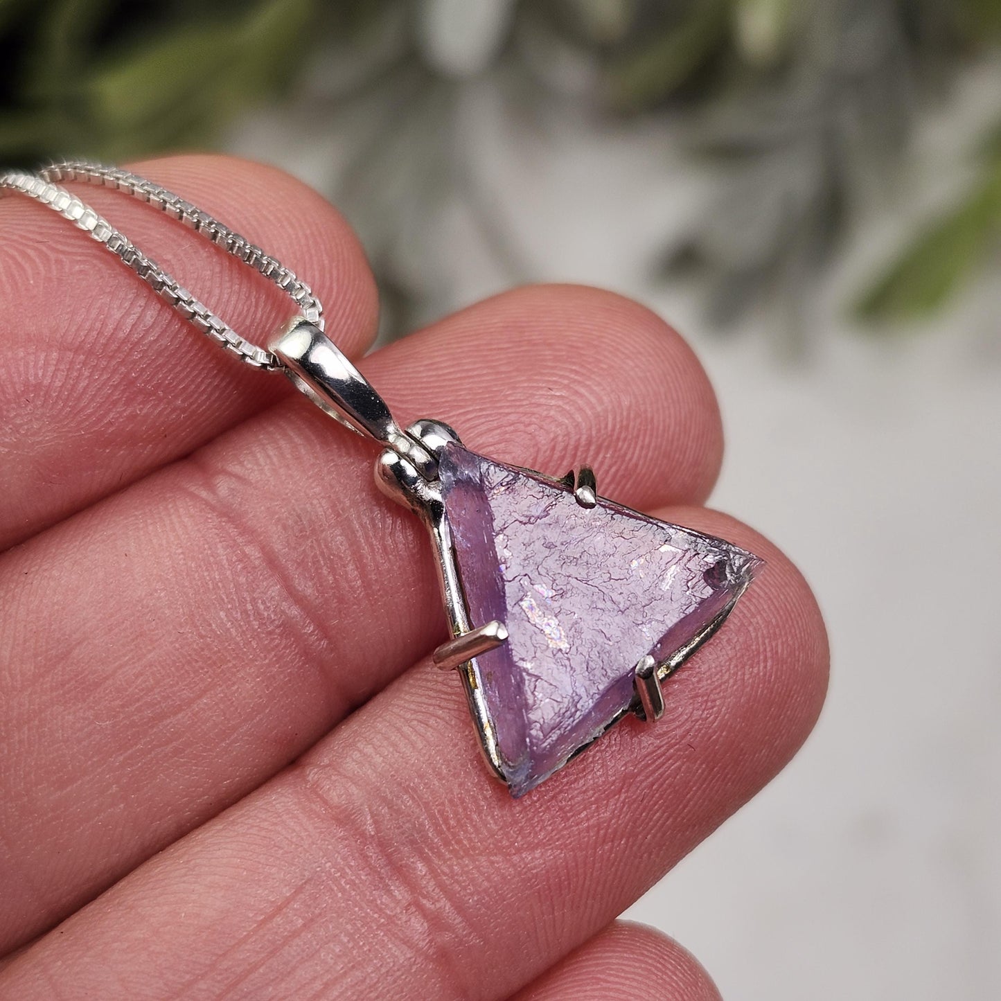 UV Bingham Blue Fluorite Pendant, Sterling Silver