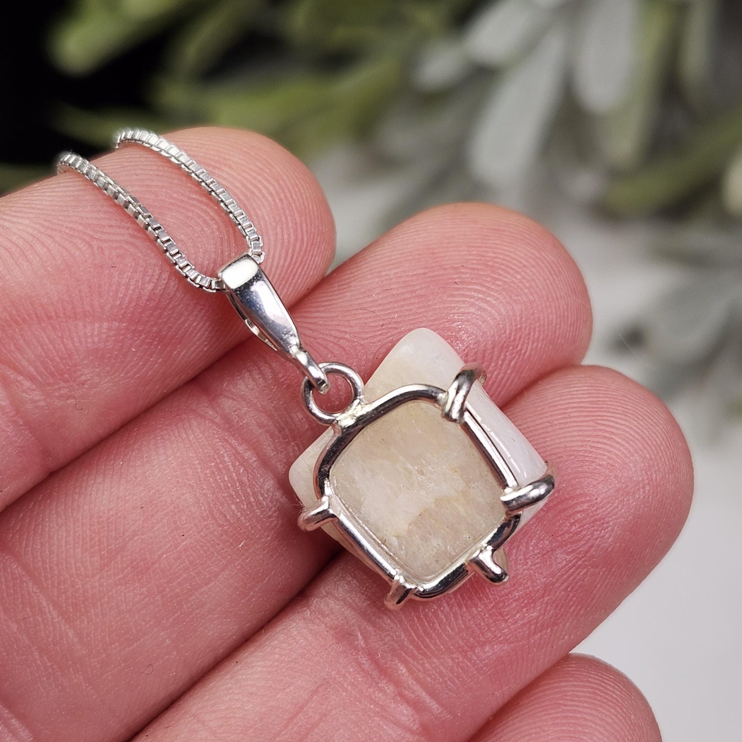Polished Phenacite Pendant, Sterling Silver