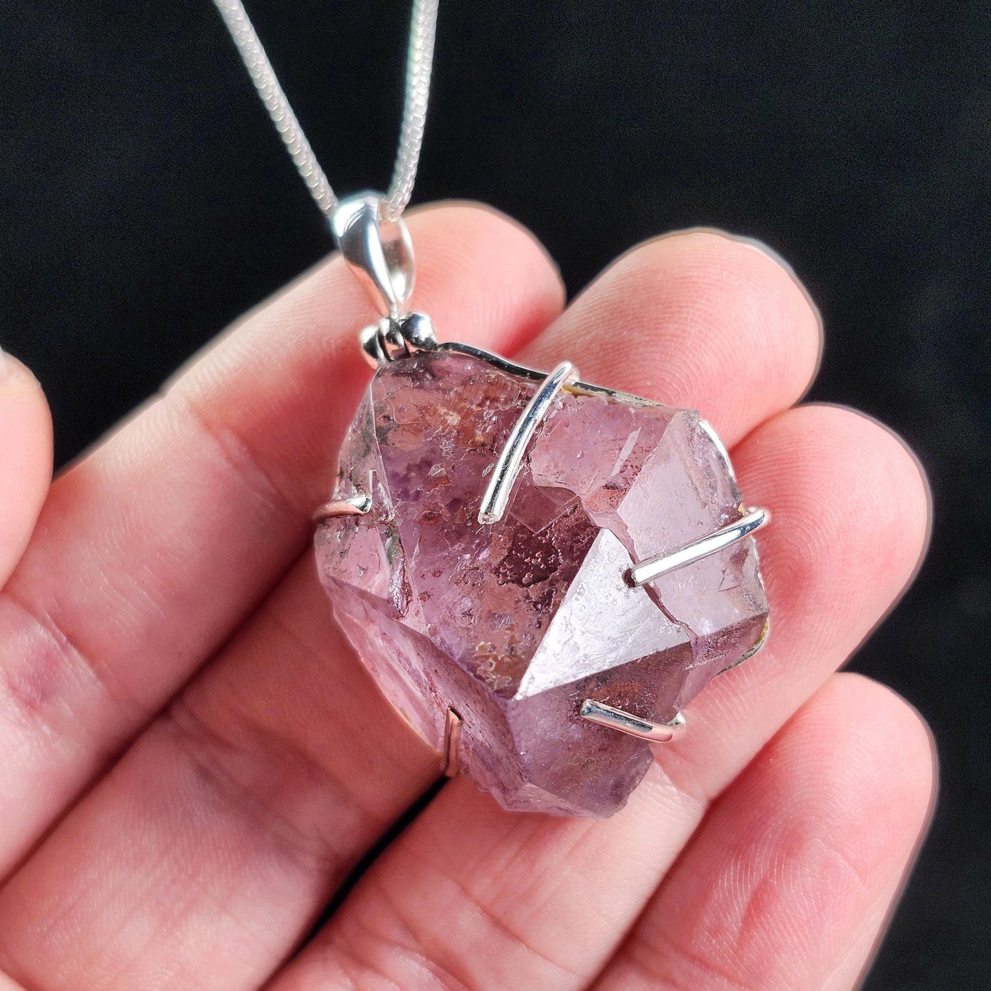 Auralite 23 Crystal Pendant, Sterling Silver