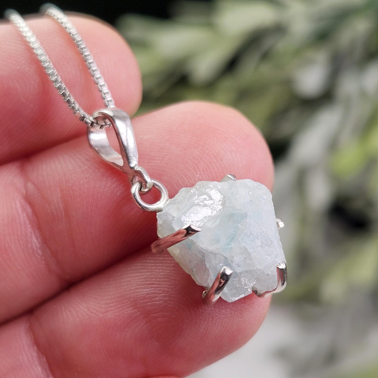 Blue Euclase Pendant, Sterling Silver Euclase Necklace, RARE Euclase Jewelry