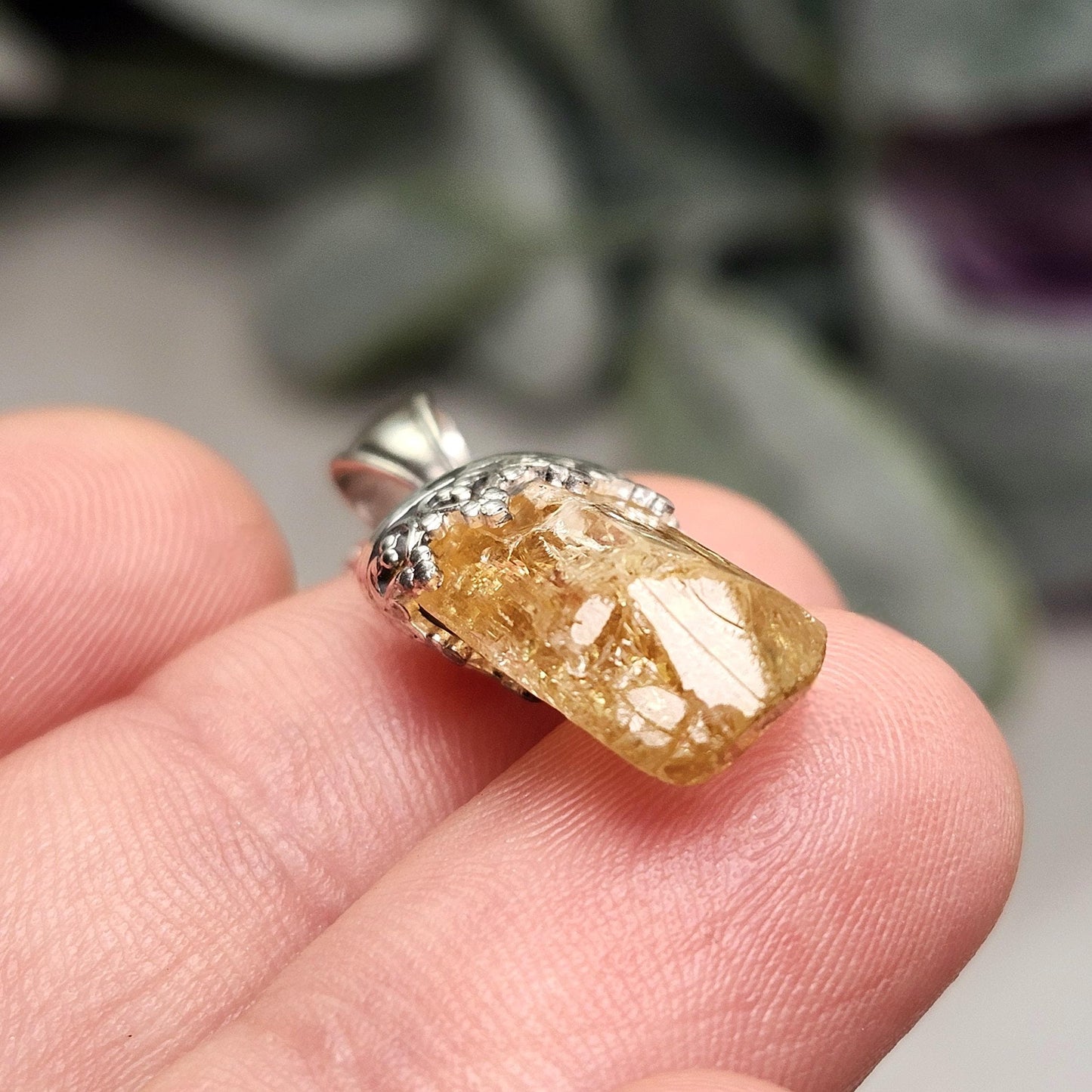 Golden Topaz Pendant, Sterling Silver Imperial Topaz Necklace