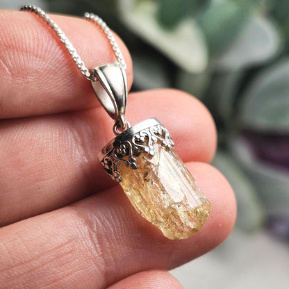 Golden Topaz Pendant, Sterling Silver Imperial Topaz Necklace