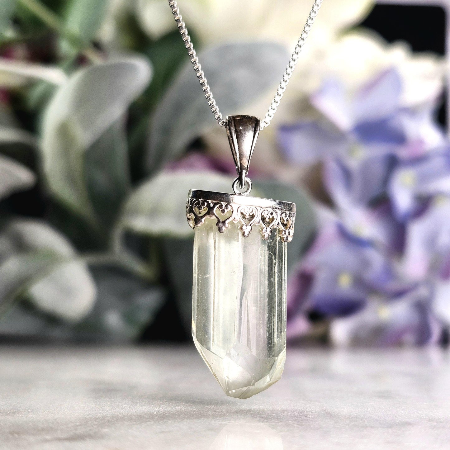 Golden Kunzite Pendant, Sterling Silver Yellow Kunzite Necklace, Spodumene Jewelry