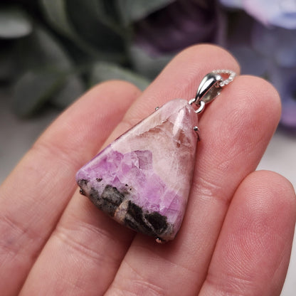 Cobaltoan Calcite Pendant, Sterling Silver Pink Cobalto Calcite Jewelry
