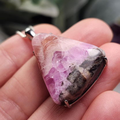 Cobaltoan Calcite Pendant, Sterling Silver Pink Cobalto Calcite Jewelry