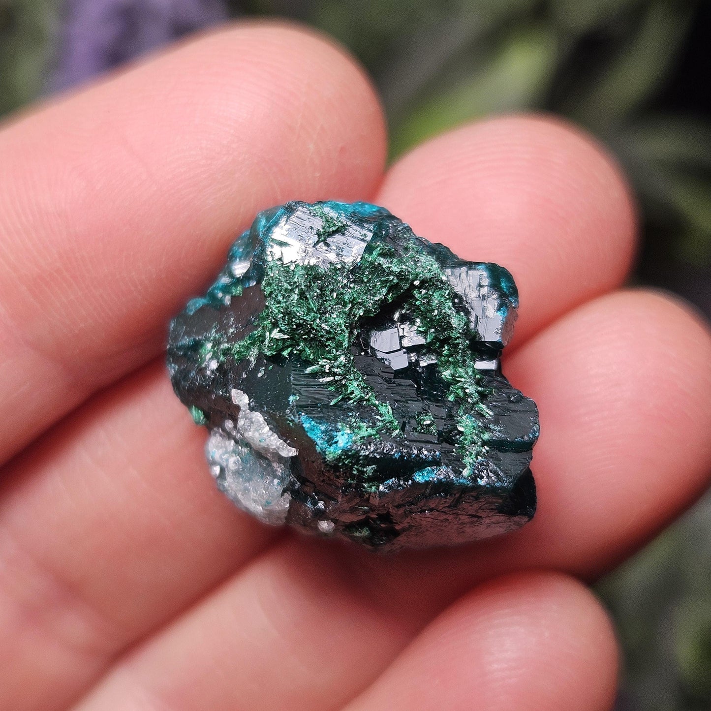 Raw Dioptase & Malachite Crystal Specimen: Rare Combo