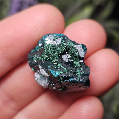 Raw Dioptase & Malachite Crystal Specimen: Rare Combo