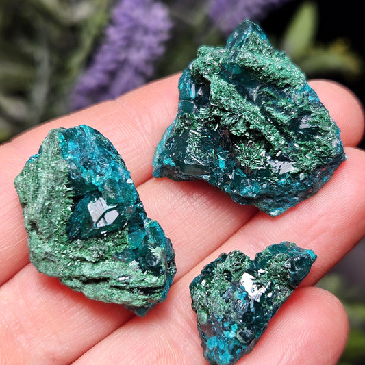 Raw Dioptase & Malachite Crystal Specimen: Rare Combo