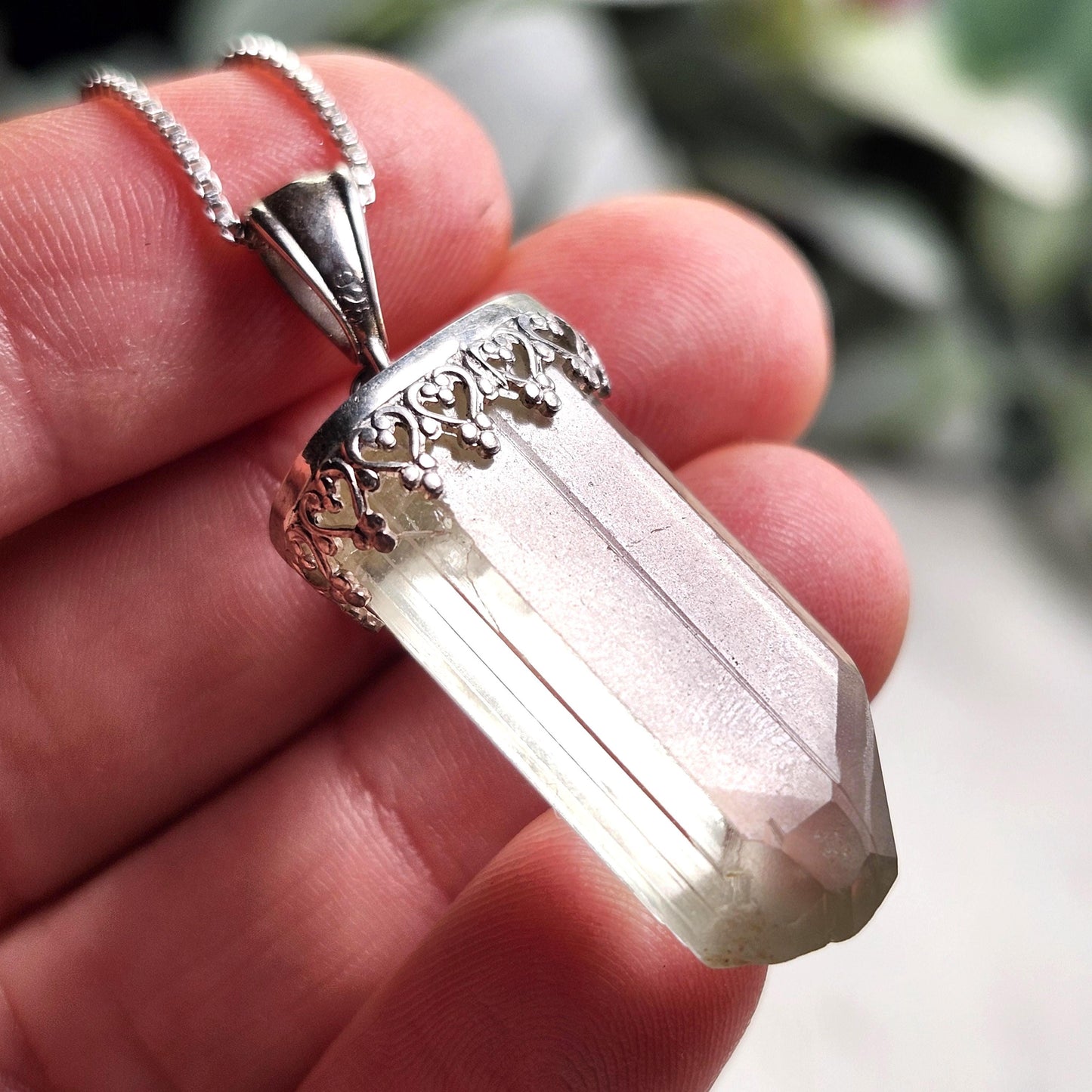Golden Kunzite Pendant, Sterling Silver Yellow Kunzite Necklace, Spodumene Jewelry