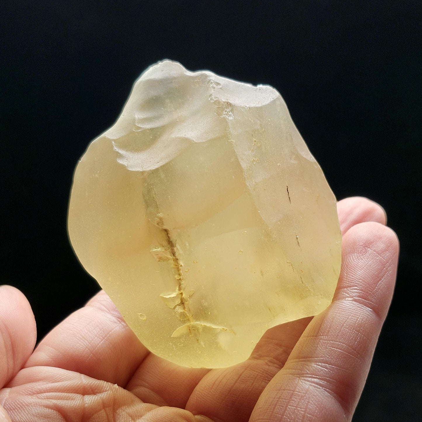 Libyan Desert Glass Specimen 110g, Raw Libyan Gold Tektite