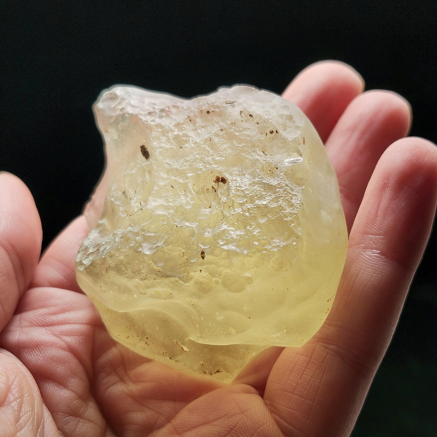 Libyan Desert Glass Specimen 110g, Raw Libyan Gold Tektite