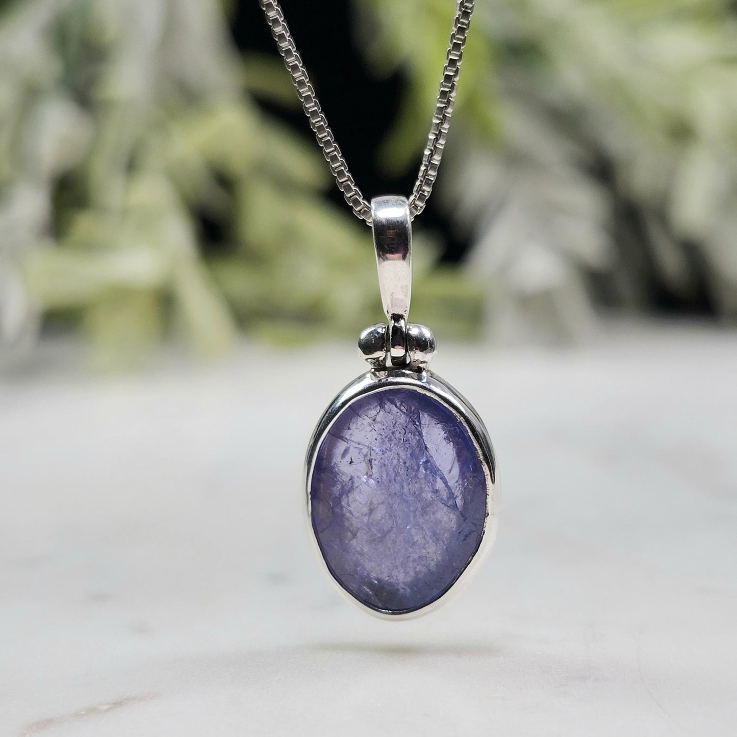 Polished Tanzanite Pendant, Sterling Silver