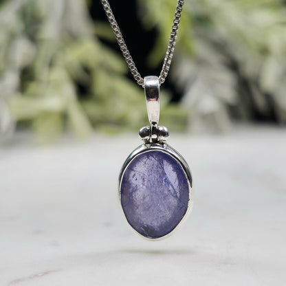 Polished Tanzanite Pendant, Sterling Silver