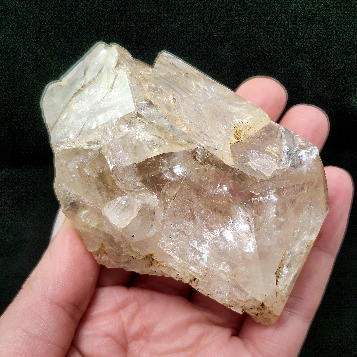 Rainbow Herkimer Diamond Quartz 247g, Skeletal Herkimer Crystal with Rainbow Inclusion