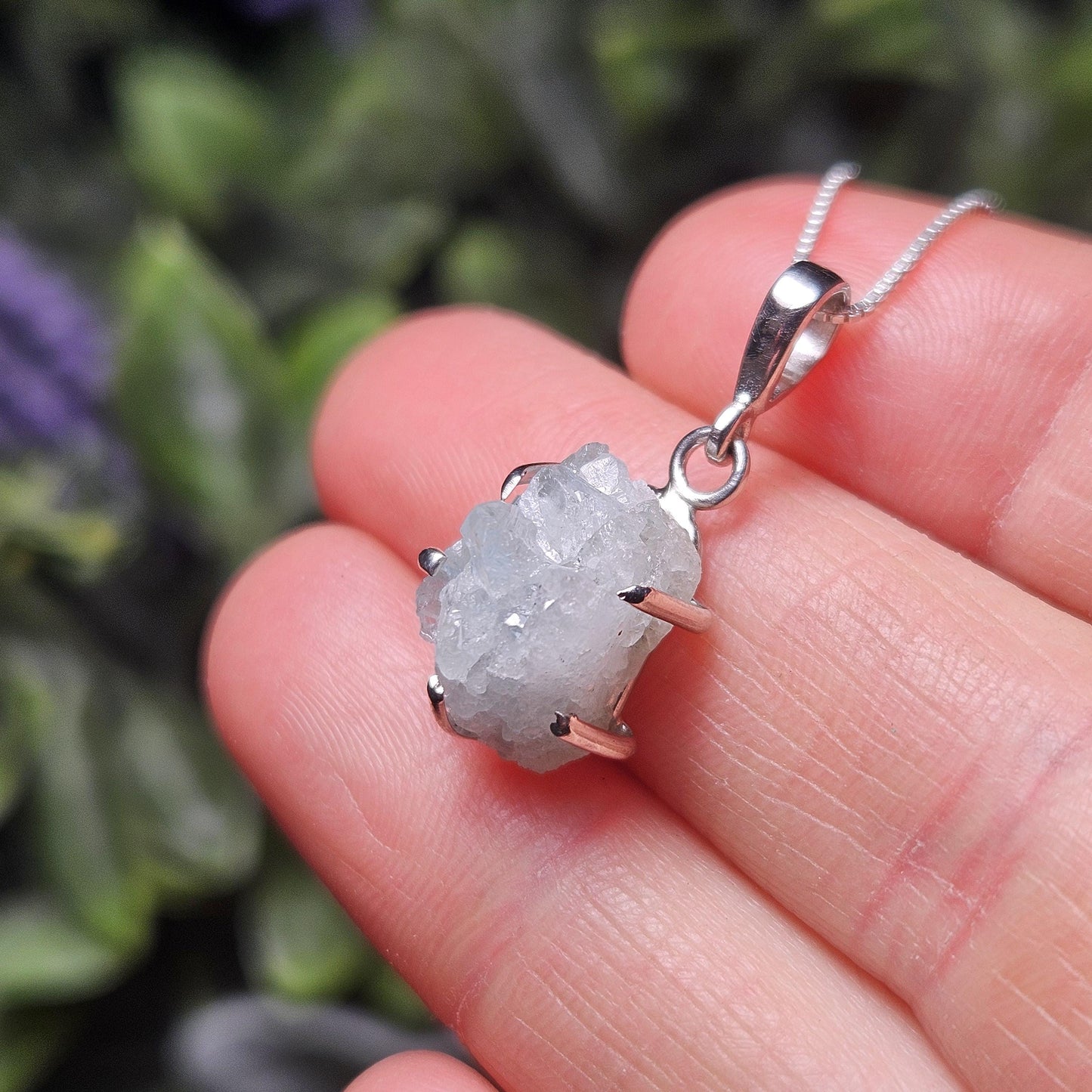 Blue Euclase Pendant, Sterling Silver Euclase Necklace, RARE Euclase Jewelry