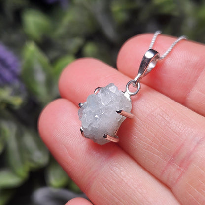 Blue Euclase Pendant, Sterling Silver Euclase Necklace, RARE Euclase Jewelry