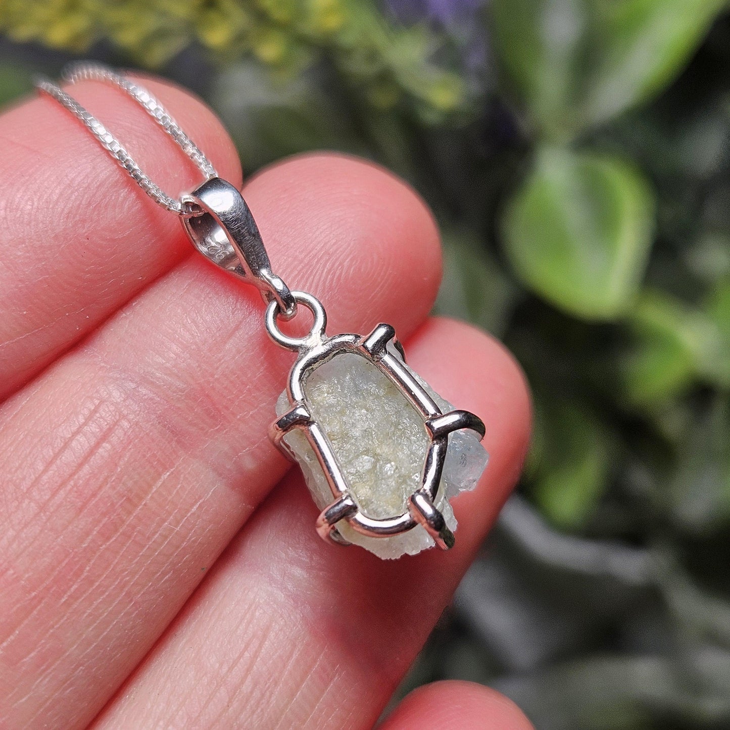 Blue Euclase Pendant, Sterling Silver Euclase Necklace, RARE Euclase Jewelry