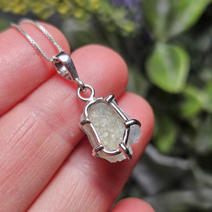 Blue Euclase Pendant, Sterling Silver Euclase Necklace, RARE Euclase Jewelry