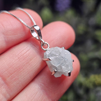 Blue Euclase Pendant, Sterling Silver Euclase Necklace, RARE Euclase Jewelry