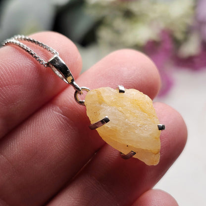 Golden Phenacite Pendant, Sterling Silver Phenakite Necklace, Phenacite Necklace