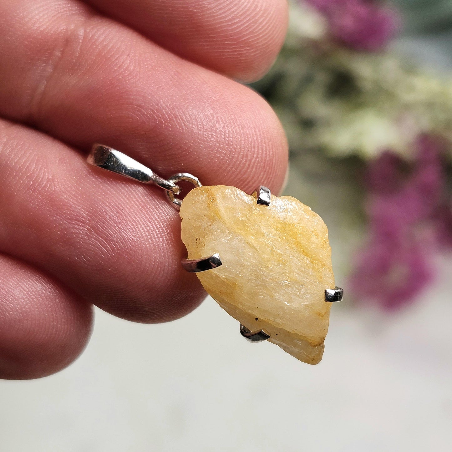 Golden Phenacite Pendant, Sterling Silver Phenakite Necklace, Phenacite Necklace