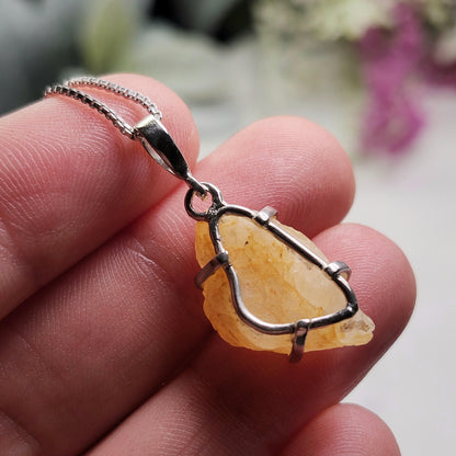 Golden Phenacite Pendant, Sterling Silver Phenakite Necklace, Phenacite Necklace