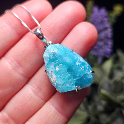 Smithsonite Crystal Pendant, Sterling Silver