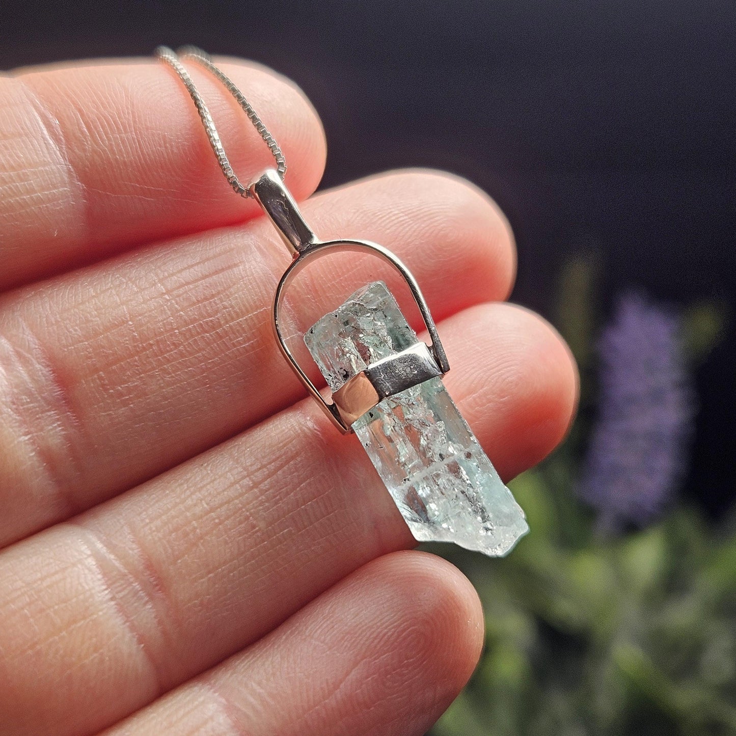 Aquamarine Crystal Necklace