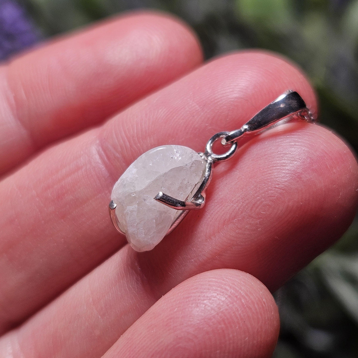 Polished Phenacite Pendant, Sterling Silver (23x9mm)