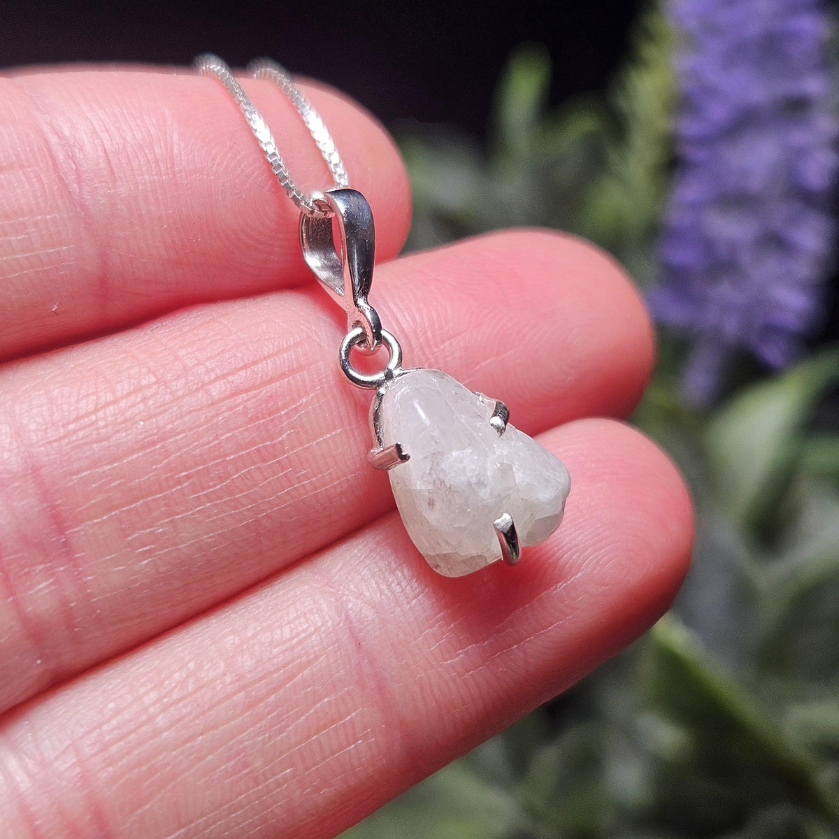 Polished Phenacite Pendant, Sterling Silver (23x9mm)