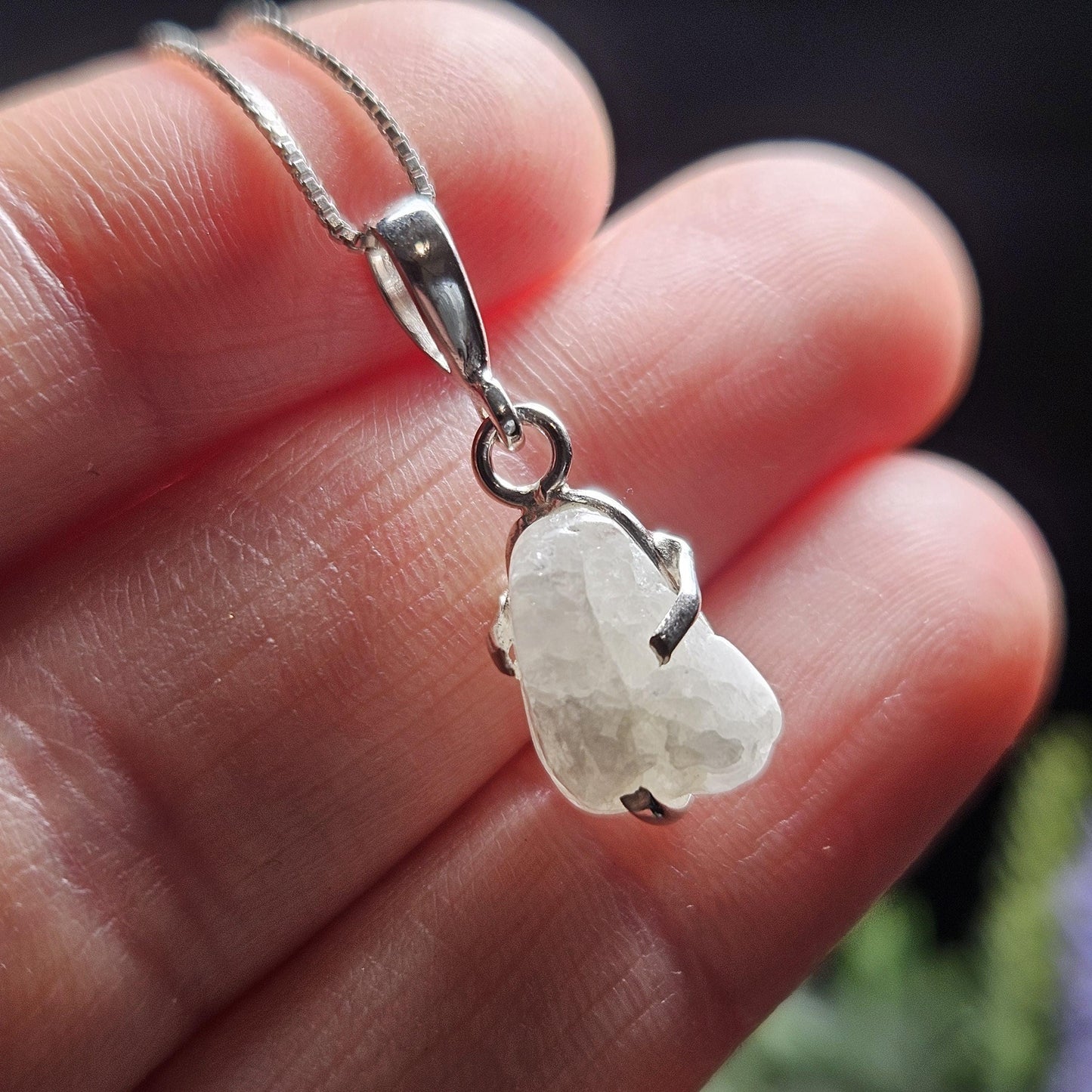 Polished Phenacite Pendant, Sterling Silver