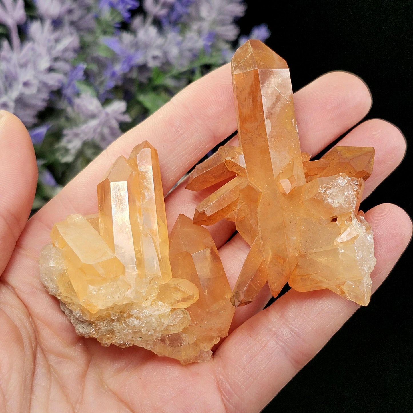 Tangerine Quartz Cluster, Brazilian Hematoid Quartz Stone 40