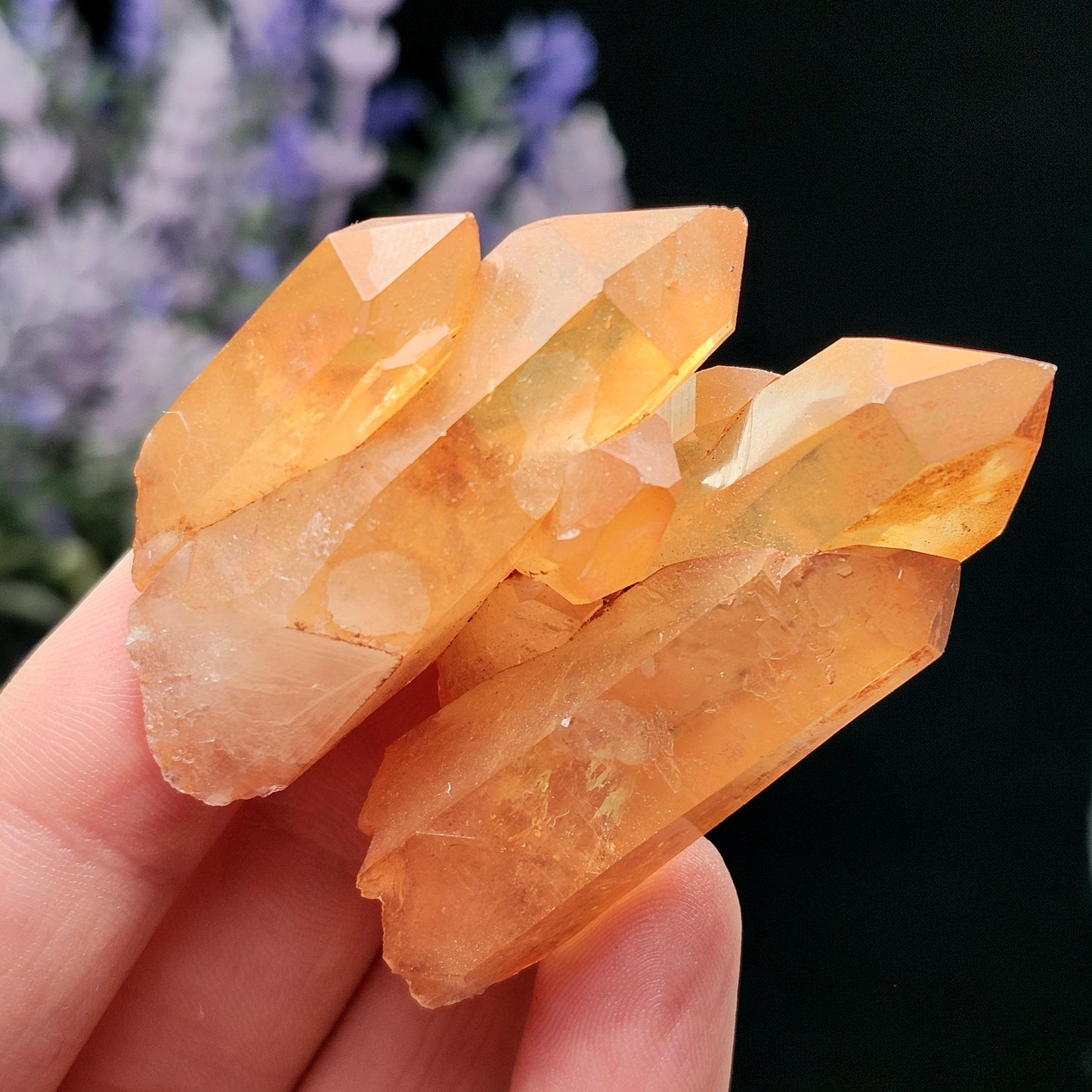 Tangerine Quartz Cluster, Brazilian Hematoid Quartz Stone 40
