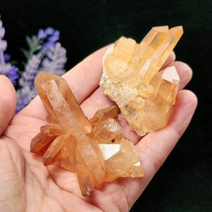 Tangerine Quartz Cluster, Brazilian Hematoid Quartz Stone 40