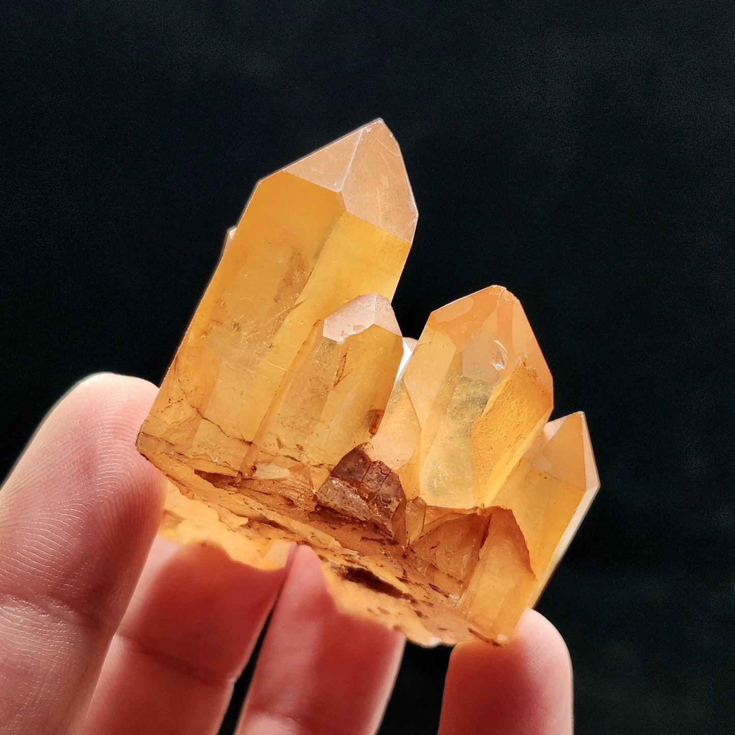 Tangerine Quartz Cluster, Brazilian Hematoid Quartz Stone 40