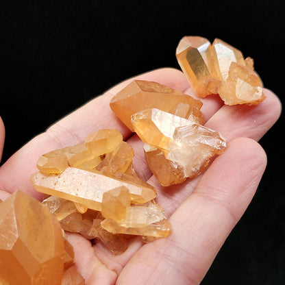 Tangerine Quartz Cluster, Natural Brazilian Hematoid Quartz Stone