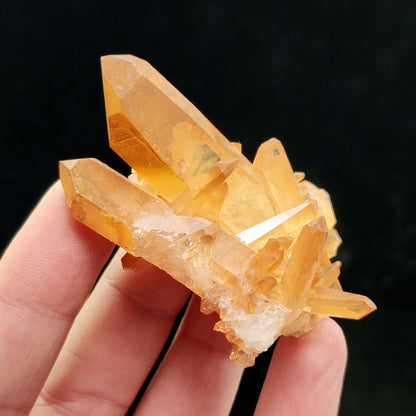 Tangerine Quartz Cluster, Natural Brazilian Hematoid Quartz Stone