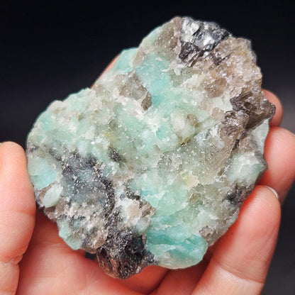 Hindu Kush Emerald, Black Tourmaline & Smoky Quartz Crystal Cluster, Raw Green Emerald from Afghanistan, 99 grams