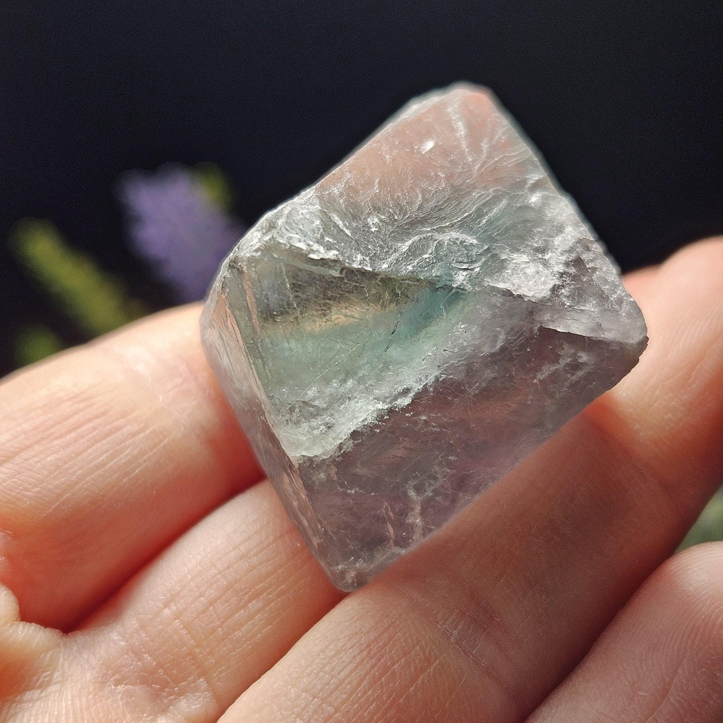 Rainbow Fluorite, Set of 5, OOAK Color Zoned Octahedron Shaped Crystals