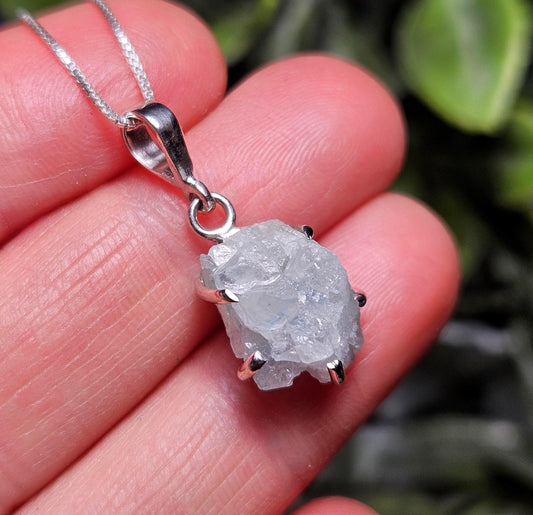Blue Euclase Pendant, Sterling Silver Euclase Necklace, RARE Euclase Jewelry
