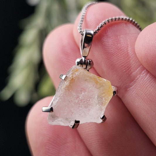 Golden Phenacite Pendant, Sterling Silver